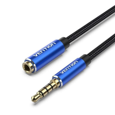 Cable de Audio Estéreo Jack 3.5mm Macho a Hembra 0.5m Azul Vention