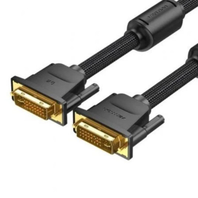 Conector DVI-D/M a DVI-D/M 3M Negro Vention