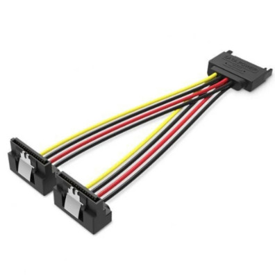 Cable de Alimentación Vention SATA/M a 2xSATA/H 0,15m Negro