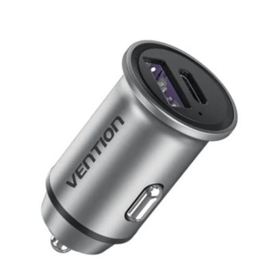 Cargador de Coche Vention 1xUSB-Tipo C/ 1xUSB