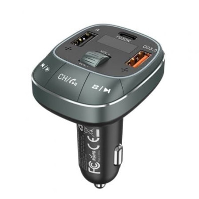 Transmisor FM MP3 Bluetooth Vention FFLB0 2xUSB 1xUSB-Tipo C