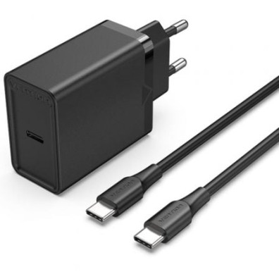 Cargador de Pared Vention FAHBF-EU/ 1xUSB Tipo-C + 2x Cable USB Tipo-C