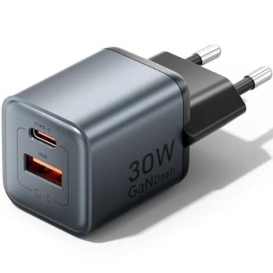Cargador de Pared GaN Vention FEWH0-EU con 1xUSB Tipo-C y 1xUSB
