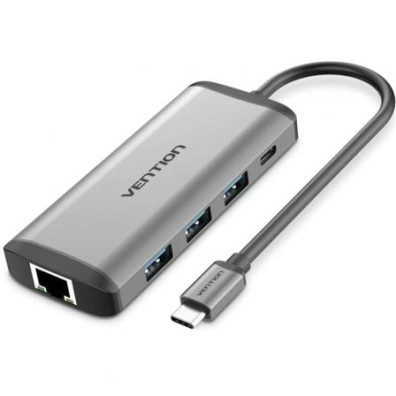 Docking USB Tipo-C Vention CNDHB 1xHDMI 4K 3xUSB 1xUSB Tipo-C PD 1xRJ45 1xLector tarjetas