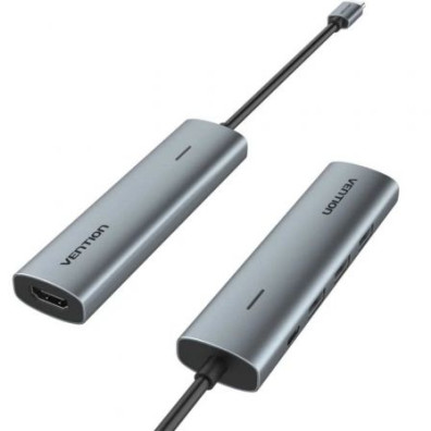 Docking USB Tipo-C Vention - 3xUSB/ 1xHDMI 4K/ 1xUSB Tipo-C PD