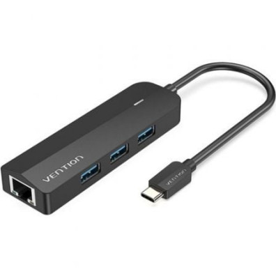 Hub USB Tipo-C Vention TGPBB/ 3xUSB/ 1xRJ45 - 1xMicro B PD