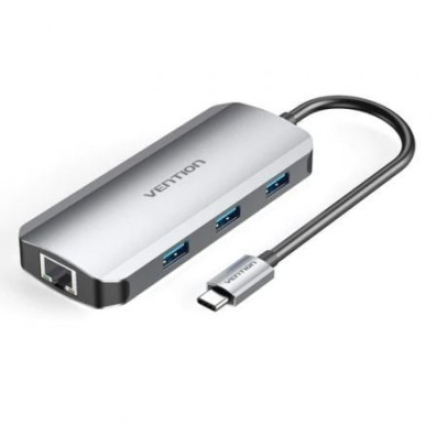 Docking USB Tipo-C Vention TOHHB - HDMI 4k, USB, RJ45, USB PD - Conectividad Laptop