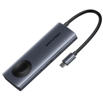 Docking USB Tipo-C Vention TPMHB con Carga Inalámbrica, HDMI 4K, 2xUSB, USB Tipo-C, USB Tipo-C PD