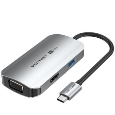 Docking USB Tipo-C Vention 1xHDMI 1xUSB 1xVGA 1xUSB Tipo-C PD