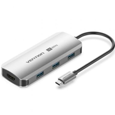 Docking USB Tipo-C Vention 1xHDMI 4K/ 3xUSB/ 1xUSB Tipo-C PD