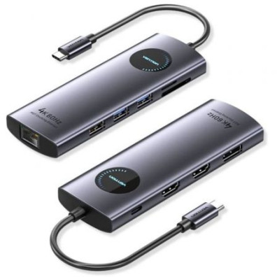 Docking USB Tipo-C Vention TQWHB/ 2xHDMI 4K
