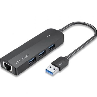 Hub USB 3.0 Vention con RJ45 y 3 USB - Periféricos