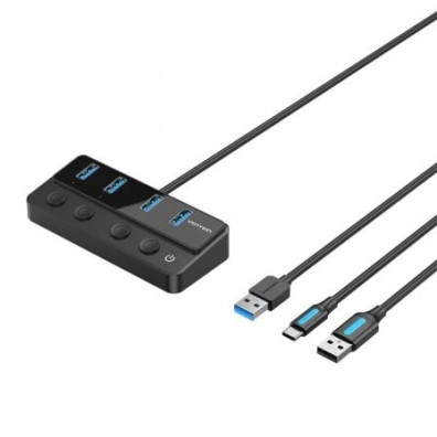 Hub USB Vention CHWBF 3.0 4xUSB Tipo-C PD 1xUSB