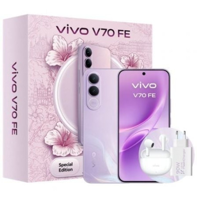 SMARTPHONE VIVO V70 LITE 5G 6,83" Purple 8GB/256GB 32MP 200 Batería 7000mAh con Cargador y Buds Incluidos - Incluye Cargador + Auriculares