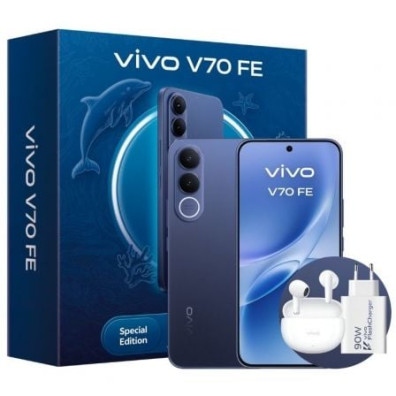 SMARTPHONE VIVO V70 FE 5G 6.83'' AZUL - 8+512GB + AURICULAR + CARGADOR - Incluye Cargador + Auriculares