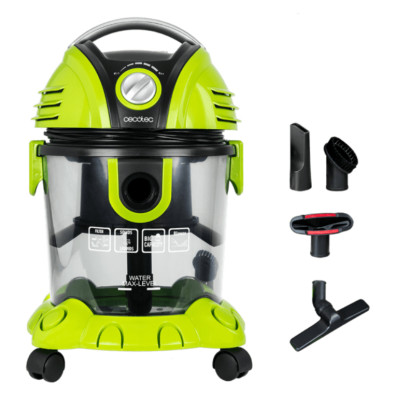 Aspiradora Trineo Cecotec Conga 8110 - Wet&Dry;, 1200 W, Sólidos y Líquidos, Negro, Verde