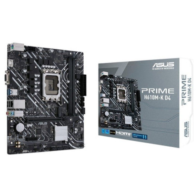 Placa Base ASUS PRIME H610M-K D4 Intel Gen 12º/13º M-ATX 2xDDR4 3200MHz HDMI VGA 2PCIE M.2 GLAN USB Skt 1700 - Micro ATX