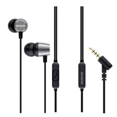 Auriculares Intrauditivos Aiwa ESTM-30SL Plata 3,5mm Neodimio 10mm Dinámico con Micro Incorporado