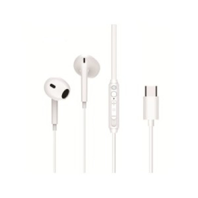 Auricular Intrauditivo USB-C Conceptronic Brendan02W Blanco 1.2m Micrófono Controles