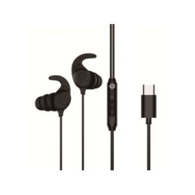 Auriculares Intrauditivos USB-C CONCEPTRONIC BRENDAN05B 1.2m con Micrófono y Controles - Color Negro