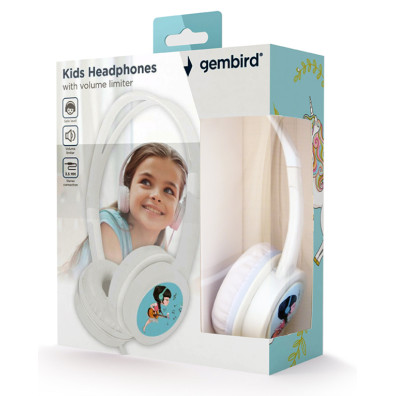 Auriculares Gembird MHP-JR-W para Niños con Limitador de Volumen Blanco