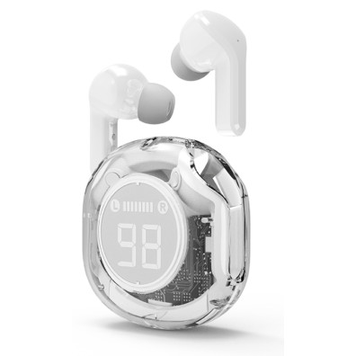 Auriculares Gembird TWST-01-W Bluetooth Inalámbricos Transparentes Blanco