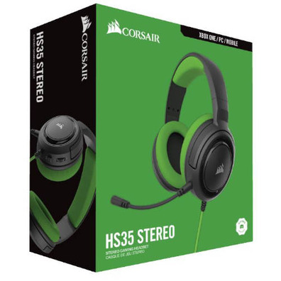 Auriculares HS35 Stereo Negro Verde Corsair