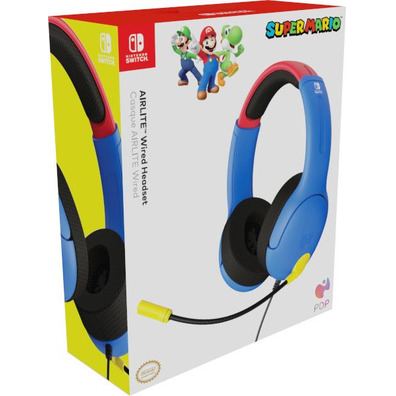 Auriculares PDP Airlite Wired Headset Super Mario (Switch/Lite/OLED)