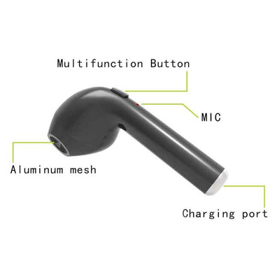 Auriculares Stereo Bluetooth + Micrófono HBQ i7 Negro