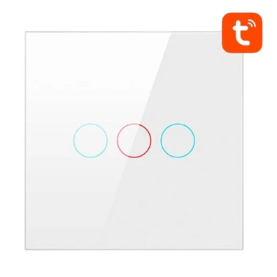 Interruptor Táctil Inteligente Avatto LZTS02-EU-W3 ZigBee 3 Botones Blanco
