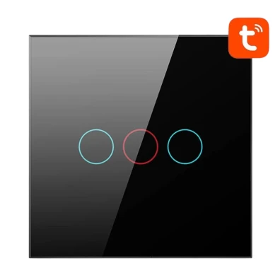 Interruptor Táctil Inteligente Avatto TS02-EU-B3 WiFi 3 Botones - Negro