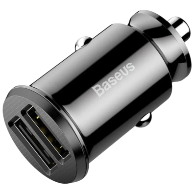 Baseus Cargador de Coche Dual USB 3.1A Negro Small Rice Grain