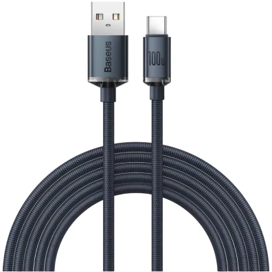 Cable De Datos De Carga Rápida Baseus Crystal Shine Series Para Iphone 15 Series, 100 W, 2 M, Usb A
