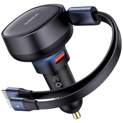 Cargador de coche Baseus Enjoyment 60W 1xUSB-C 1xConector Lightning/USB-C
