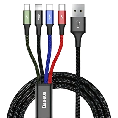 Baseus Fast 4 en 1 - Adaptador 2xUSB-C 1xLightning 1xMicroUSB