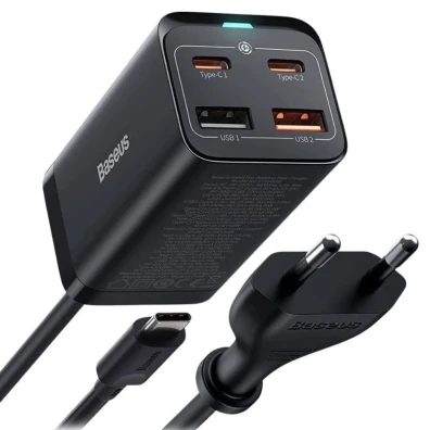 Baseus GaN3 Pro Cargador Rápido 65W 2xUSB-A 2xUSB-C - Cargador