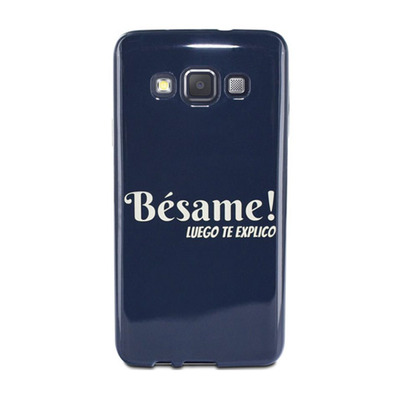 Funda TPU Azul Tacto Goma Bésame Samsung Galaxy A3