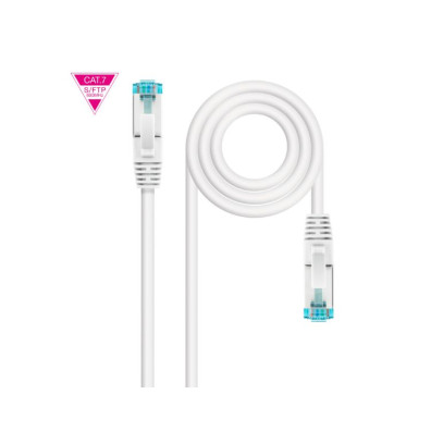 CABLE DE RED CAT7 LATIGUILLO BLANCO 0.50 M 600MHZ LSZH SFTP PIMF NANOCABLE