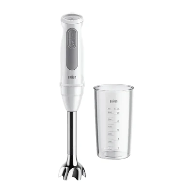 BATIDORA DE MANO BRAUN 1000W 21 VELOCIDADES CON ACCESORIO VASO MEDIDOR 600ml BLANCO
