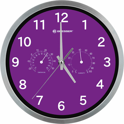 Bresser Mytime Reloj Pared Termo-/Higro 25cm Violeta