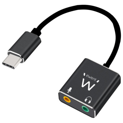 EWENT TARJETA DE SONIDO USB TIPO C CON 2 JACK DE 3,5 MM