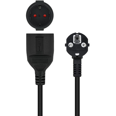 Cable Alimentación Alargador Nanocable 2m Negro