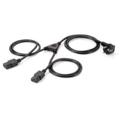 Cable de Alimentación Equip Shuko Macho a 2 IEC Hembra 90º 1.8m