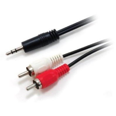 CABLE DE AUDIO EQUIP Mini Jack 3.5mm Macho a 2 RCA Macho 2.5m