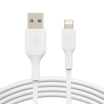 CABLE USB-A A LIGHTNING 1M BELKIN BOOST CHARGE BLANCO - Accesorio de Carga y Transferencia de Datos para Dispositivos Apple
