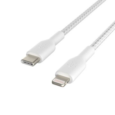 Cable USB-C a Lightning Belkin 1m Trenzado Boost Charge Blanco