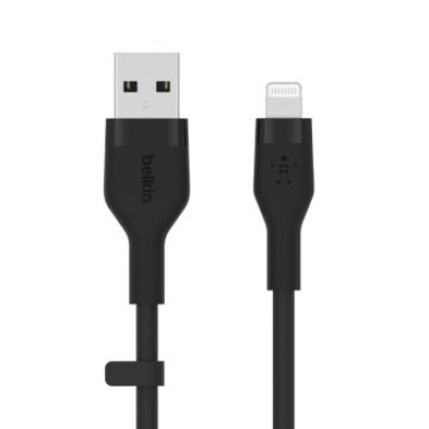Cable USB-A a Lightning Belkin 1M Silicona Clip Negro - Modelo CAA008BT1MBK