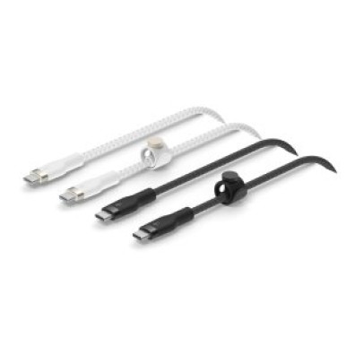 Cable USB-C a USB-C Belkin 1m Silicona Trenzado Cierre Magnético Pack 2 Boost Charge
