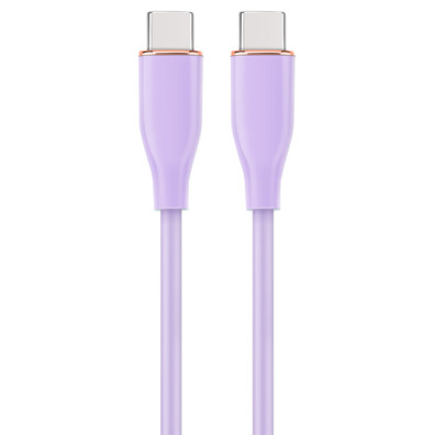 CABLE DE CARGA Y DATOS GEMBIRD (PD) TIPO-C SILICONA ALTA CALIDAD 1,5M MORADO