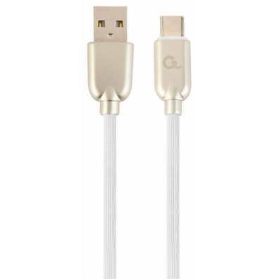 CABLE DE CARGA Y DATOS GEMBIRD USB TIPO C DE CAUCHO PREMIUM, 2M, BLANCO